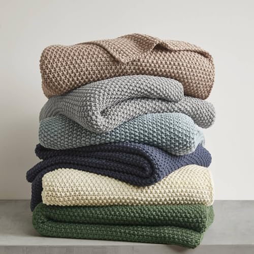 Image of INK+IVY Bree Knit Throw Blanket for Bed, Sofa, and Couch, Lightweight, Breathable, Soft & Cozy Summer Blanket, Throw (50 in x 60 in), Ivory