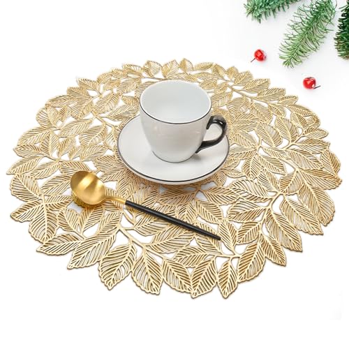 Lot de 6 Sets de Table en PVC lavables Antidérapant Résistant à l'usure à la Chaleur, Facile à Nettoyer et Stocker