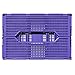 OnDisplay Stackable Folding Desk/Beauty/Closet Storage Crate (Purple, 3, Medium)