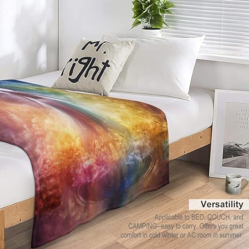 Couverture canapé ange arc-en-ciel flannel super douce luxe