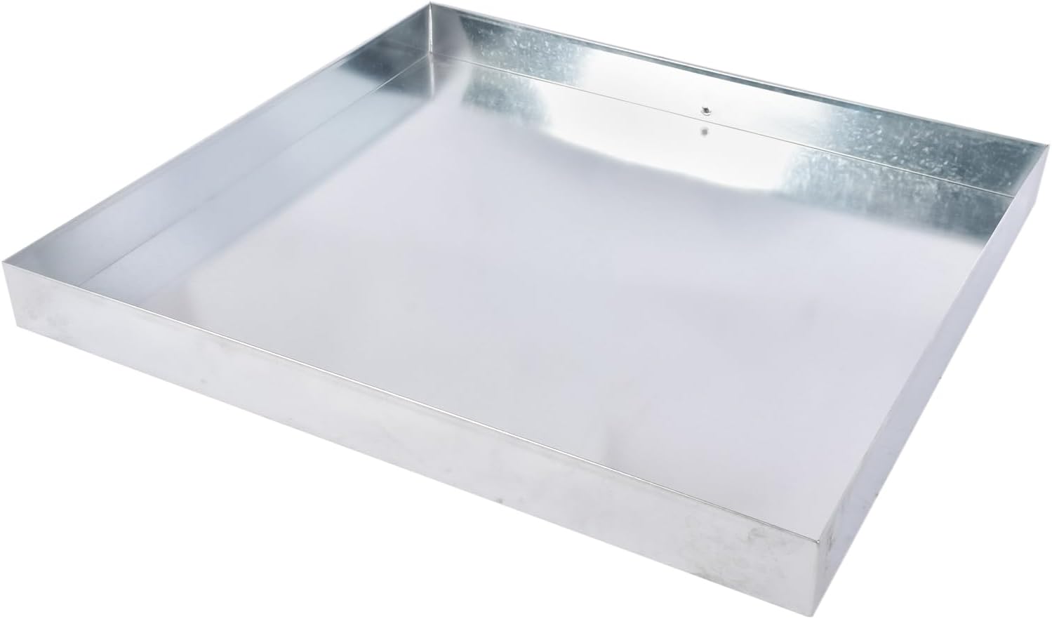 27 x 25 Inch Washing Machine Pan Galvanized Steel, Heavy Duty Washer Drip Tray with Drain Hole and Hose Adapter for Laundry Room Floor Protection