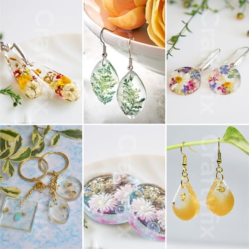 Image of Craftyfix DIY Resin Art Kit with 200 Gm Resin and 3 Keychain Earring Making Mould Kit with Glitter Mica and More, Multicolour