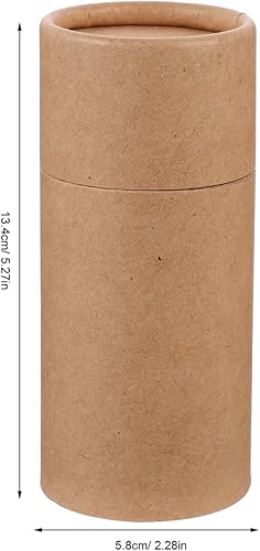 Miniatura 3 de Hemoton Cajas de papel kraft con tapas, cilindro redondo de 5.3 x 4.6 x 2.3 pulgadas, tubos de embalaje para botellas de aceite esencial,