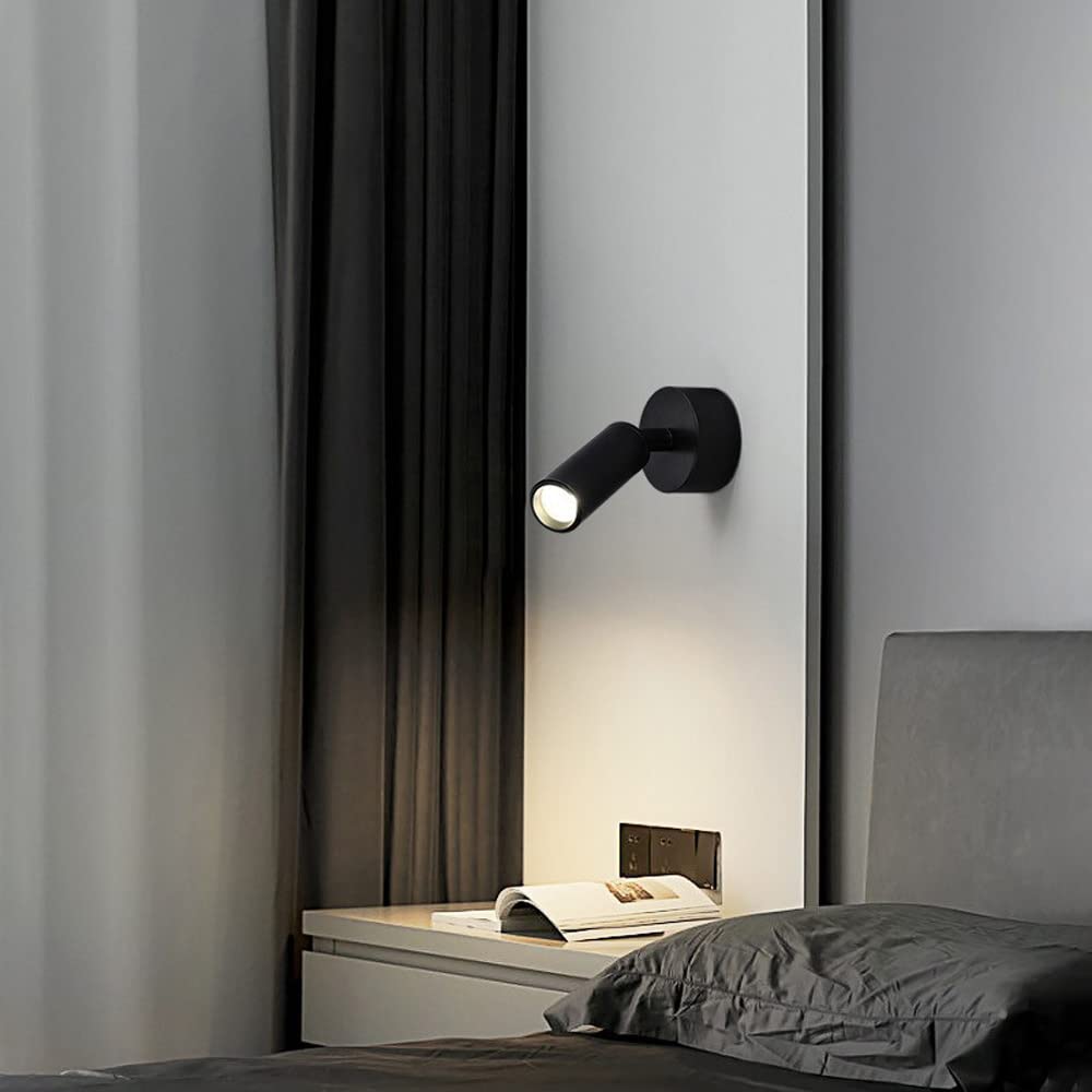 Faretto a LED da soffitto Regolabile, Montaggio a Superficie, Illuminazione Interna, faretti direzionali da 5W 6000K, lampade da Parete orientabili per Soggiorno, Galleria, co,Svart