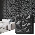 Art3d 33-Pack 3D Wall Panels for Interior Wall Decor, Modern Diamond Textured Accent Wall Paneling for Gaming Living Room TV Wall Background, 12 x 12 inch Black