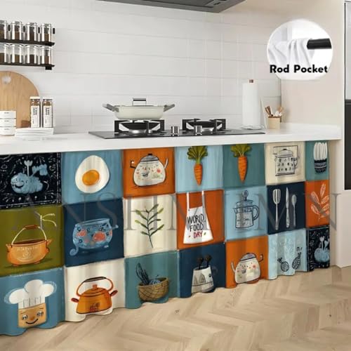 Image of Waterproof Sink Curtain for Modular Kitchen (150cm X 70cm) (kitli)