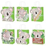 umoni Koala Party Favor Bags 12Pack Koala Birthday Party Supplies Koala Goody Bags Koala Bear Treat Bags with Handles for Cute Animals Theme Baby Shower Decorations