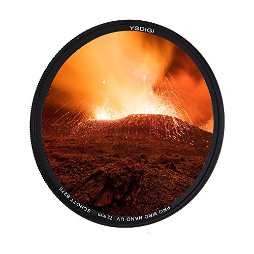 YSDIGI 72mm UV Filter Ultra-Slim Professional Photography Filter UV Protection Filter with Lens Cloth, High Definition Nano Coatings, HD Digital UV Filter for Outdoor Photography Weather-Sealed