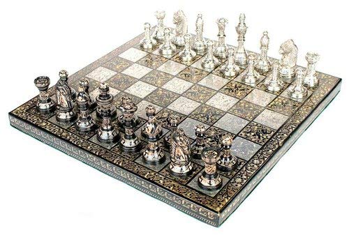 Jeu d'échecs en laiton sculpté 30,5 cm, le cadeau idéal pour collectionneur