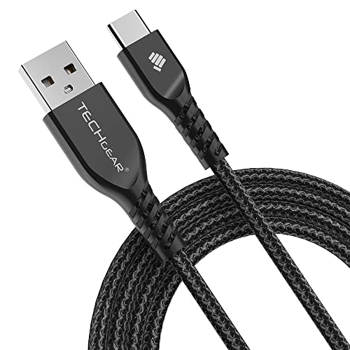 TECHGEAR Bardzo długi pleciony kabel USB C do ładowania i transmisji danych o dużej trwałości, kompatybilny z Apple iPad Pro 12,9" 2022/2020, iPad Air 4/5, Mini 6, iPad 10e 2022, czarny