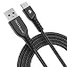Produktbild TECHGEAR 2M USB C Kabel USB Typ C Nylon Geflochtene Ladekabel und Synchronisation Kabel für iPad Air 4. 5. Generation, iPad Pro 12,9 2018-2024 iPad Pro 11, iPad 10, Mini 6, und mehr - 2 Meter Schwarz