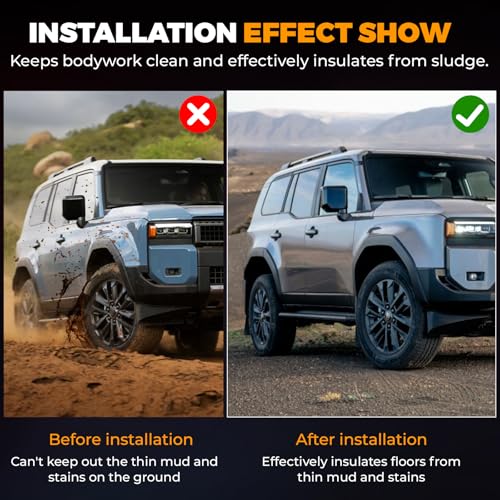 Image of Mud Flaps Mudguard for 2024 2025 To-y-0t-a Land Cruiser 250 1958 Prado Lc250 J250 Cover Fender Mudflaps Wing Splash Guards Mud Flaps