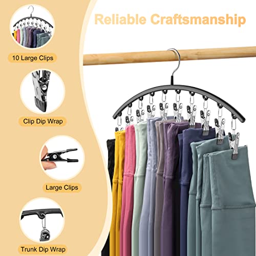 Volnamal Legging Organizer For Closet, Metal Yoga Pants Hangers 1 Pack W/10 Clips Holds 10 Leggings, Space Saving Hanging Closet Organizer W/Rubber Coated Closet Organizers And Storage thumb #4