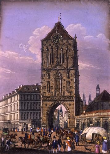 Tour Poudrière de Prague poster tableau pour salon chaleureux 60x90