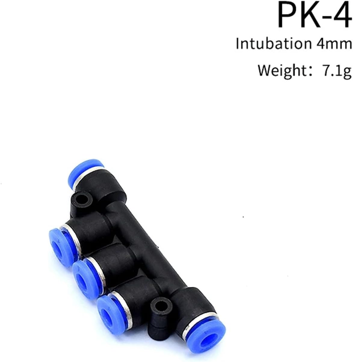 Pneumatic 5-Way Connector Quick Fitting Air/Water Tube PK 4 6 8 10 12mm 1Pcs(4MM)