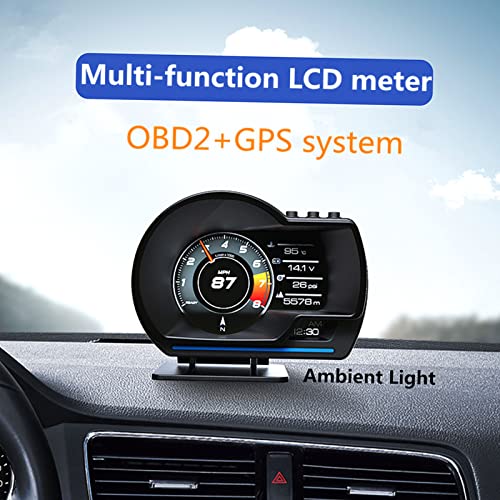 Display HUD do carro, OBDⅡ + Medidor inteligente Velocímetro de alta definição Ferramenta de diagnós
