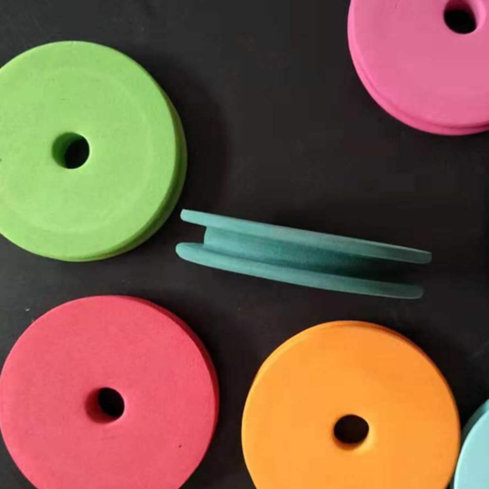 BESPORTBLE 10 carretes de línea de pesca carretes de espuma de pesca placas de bobina circulares de pesca Snell Leader Rigs (color aleatorio)
