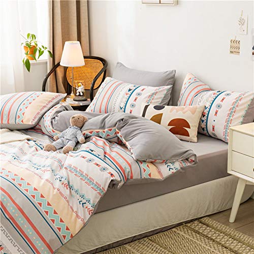 Boho Bedding Set Bohemian Aztec Comforter Cover For Boys Girls Women Teens Colorful Tribal Arrow Dot Striped Duvet Cover Modern Geometric Bedspread Cover Hotel Quality Room Decor Full Size Zipper #TOP4