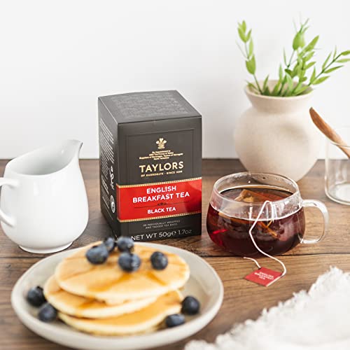 Image of Taylors of Harrogate English Breakfast, Black Tea, Individually Wrapped Bags, Rich, Bright & Malty, Caffeinated, Enjoy Hot or Iced, 20 Count, (Pack of 2)