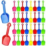 Lenwen 48 Pieces Mini Sand Shovel 7.68 Inch Beach Toy Plastic Beach Shovel Colorful Toy Scoop for Garden Gardening Shoveling Digging, 5 Colors