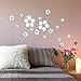 Nicole Knupfer 18 Stück 3D Blumen Wandtattoo Wandsticker Spiegel Aufkleber Wandaufkleber Wanddeko für Wohnzimmer Kinderzimmer Badezimmer Kühlschrank (A)