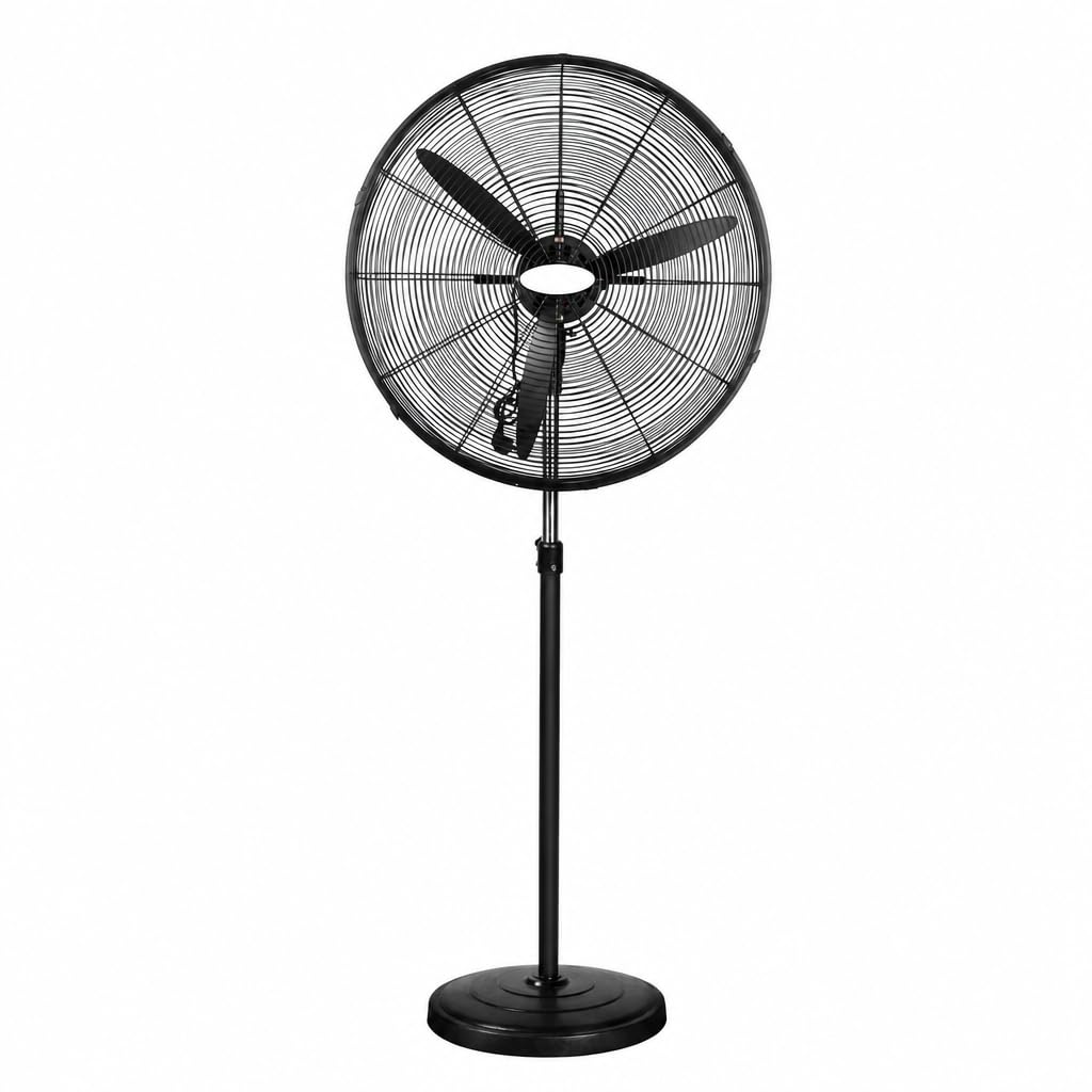 Ventilador Industrial de Pie Potente 280W | Oscilante y Orientable | 3 Velocidades | Diámetro 81cm | Altura Regulable hasta 185cm | Nave Taller Almacén Garaje