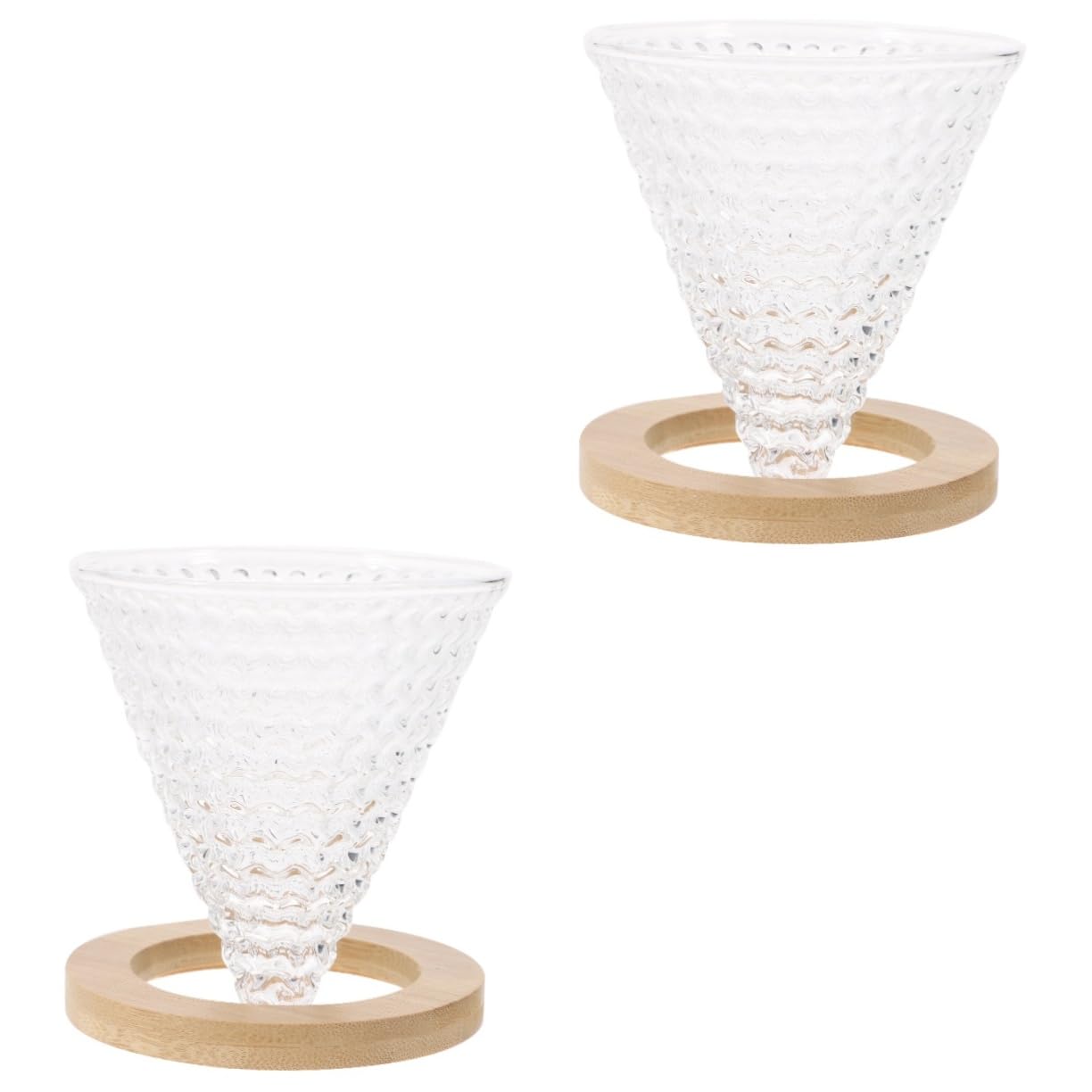 Cabilock 2 Juegos Recipiente Filtro cónico Filtro café cónico Portafiltro para Tazas Vasos y ollas pequeñas Accesorios y Filtro Espesar Taza Filtro Papel Filtro tazón Filtro