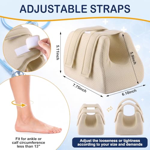 Image of Novabright 2 Pcs 3D Heel Protectors Foot Wedge Pillows Support Boot Bed Sore Pillow for Pressure Sores Bedridden Patients Relief Pressure Ankle Ulcers (Skin Color)
