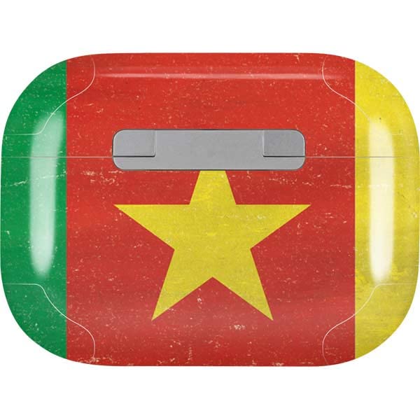 Skinit Decal Audio Skin Compatible with Apple AirPods Pro (2rd Gen, 2022) - Skinit Originally Designed Cameroon Flag Distressed Design