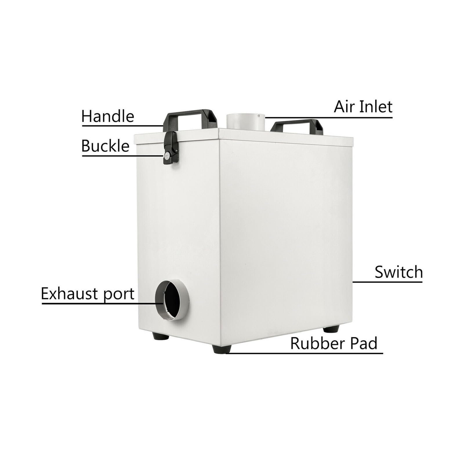 Estrattore di fumi purificatore d'aria da 80 W, 180 m³/h, a basso rumore, for la rimozione serrande metalliche for macchine for incisione CNC CO2 Per uso fai da te