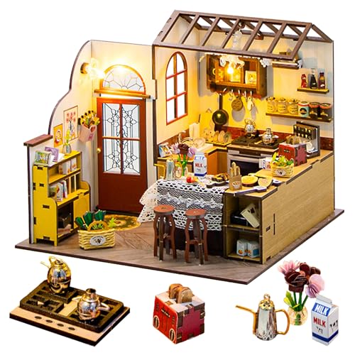 OurMiao Miniature House Kit – Peta’s Kitchen, DIY Dollhouse with