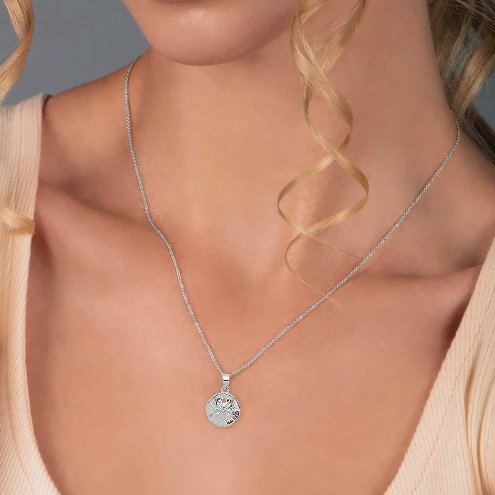Diamond2Deal 925 Sterling Silver Polished Sand Dollar Pendant