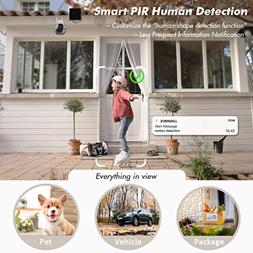 Zumimall Security Cameras Wireless Outdoor, 2K 360° Ptz Outdoor Camera Wireless, Solar Security Cameras For Home, Spotlight & Siren/2.4G Wifi/3Mp Color Night Vision/2-Way Talk/Pir Detection/Sd/Cloud #TOP5