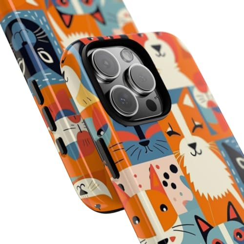 Coque chat coloré iPhone 16 Pro Max robuste brillante antichoc - 2
