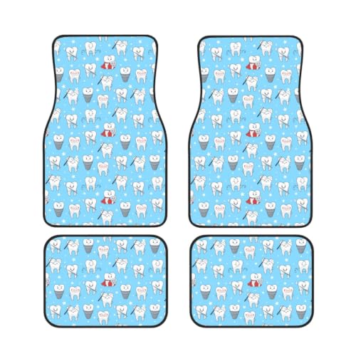 Alfombrillas de coche divertidas para dentistas y familias juego de neopreno lavable