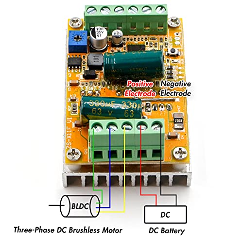 RioRand 300W 5-50V 3-Phase PWM DC Brushless Motor Speed Controller (Sensorless) – for Hall-Free Brushless DC Motors, DIY Robotics, Electric Tools & PLC Systems - Image 6