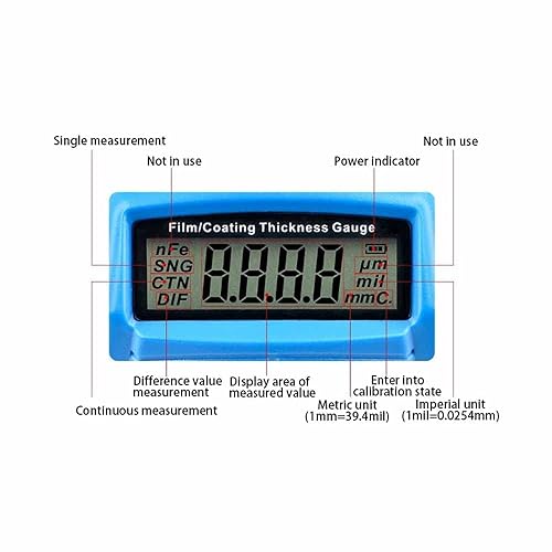 Miniatura 3 de ATO - Probador de profundidad de pintura de calibre de grosor para automóvil, medidor de pintura digital automotriz, resolución de modo de automóvil
