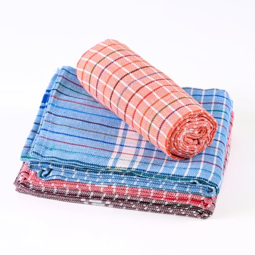 Image of YATTA Thorthu Kerala Towel Cotton Bath Towel Set of 4 | Gamcha for Men