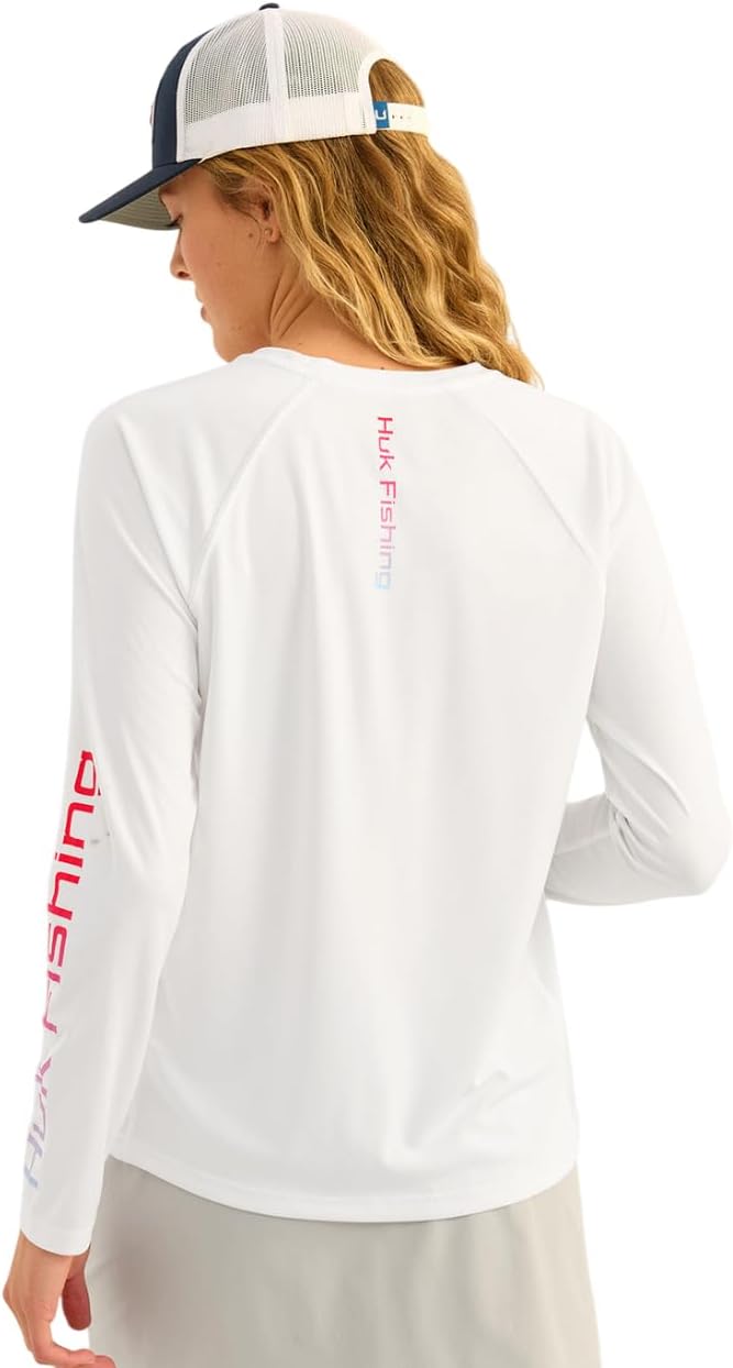 HUK Women's Standard Pursuit Long Sleeve, Performance Shirt + Sun Protection, White 3.0 - Image 2