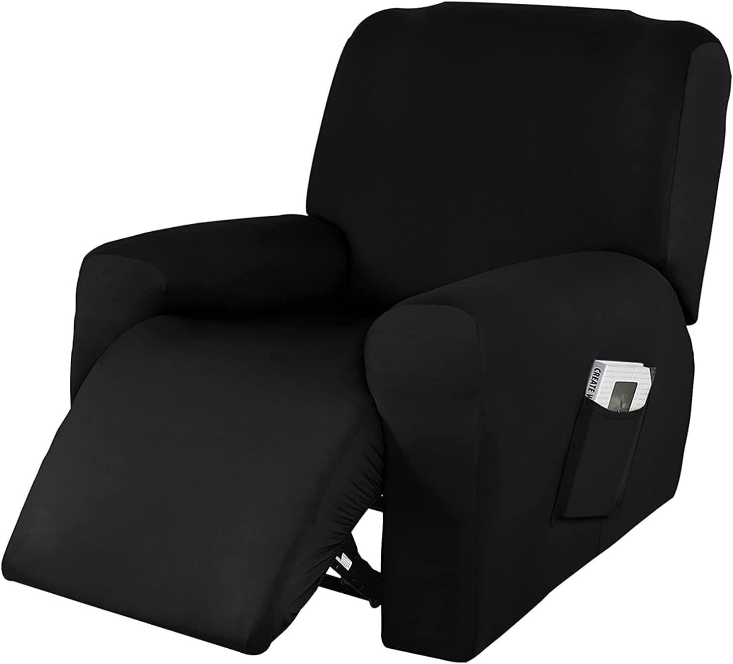 Stretch Recliner Chair Covers, 4 Pieces Recliner Cover Anti-Slip Armchair Covers Recliner Sofa Slipcover Recliner Chair Covers for Reclining Chair Recliner armchairs 1Seat Furniture Protector