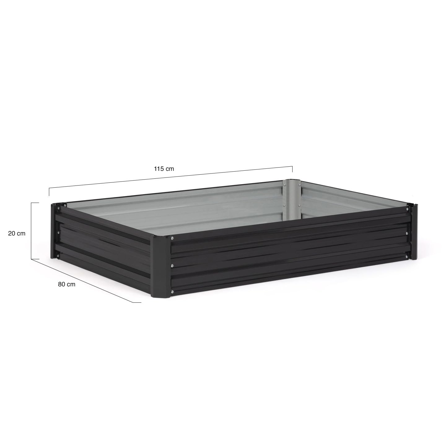 IDMarket - Lot de 2 carrés Potager en métal châssis rectangulaire 80x115 cm Gris Anthracite