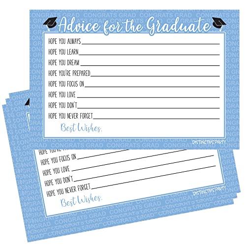 DISTINCTIVS Light Blue Graduation Advice Cards, 25 Pack