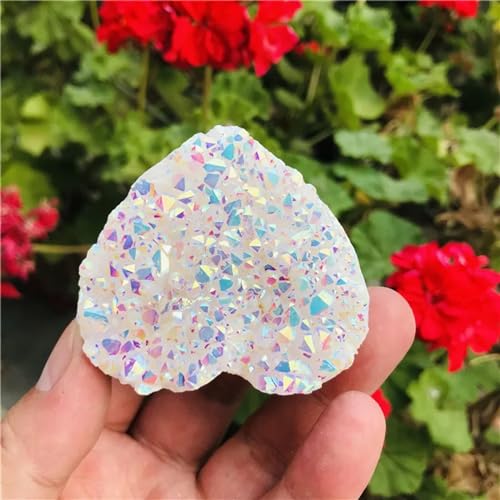 Drusa de cuarzo transparente galvanizada una pieza mineral premium de 4-5cm 6