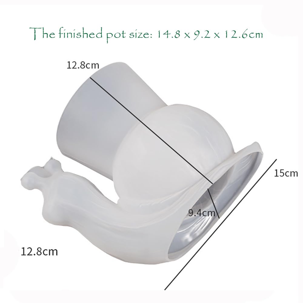 Snail Shape Succulent Planter Pot Vase Epoxy Resin Mold, Candle Pen Holder Plaster Cement Clay Silicone Mould