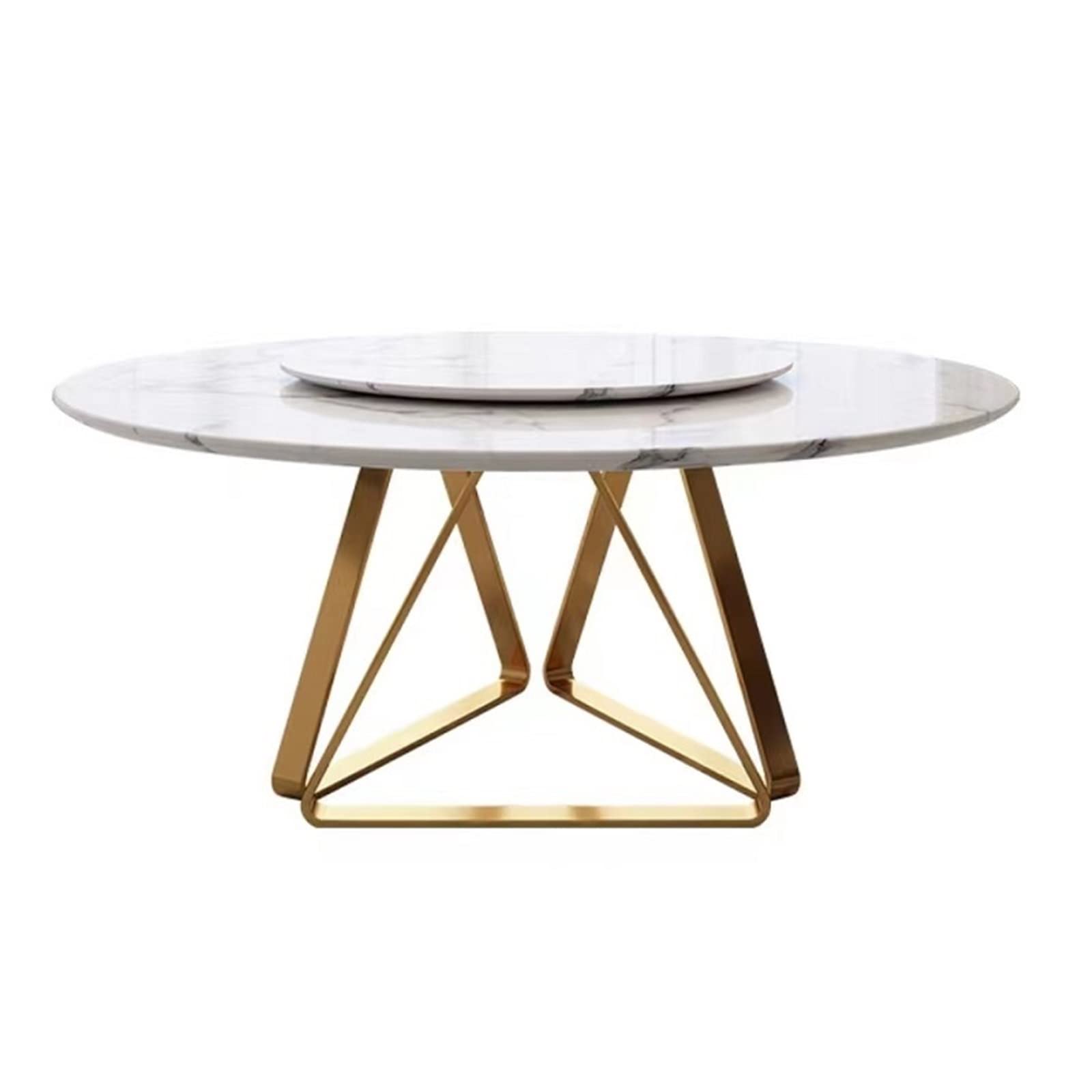 ◾️金髪◾️円形ダイニングテーブル 大理石風 ダイニングテーブル「IM8500」円形 直径115cm 天然石 ホワイトカラーラ