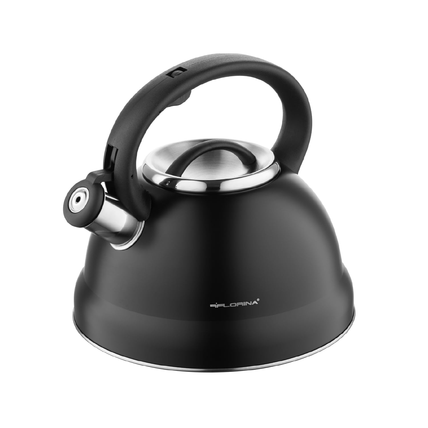 FLORINA Hervidor de Agua (2,5 l) I Tetera de Acero Inoxidable LUKE I Silbato con Mango de Bakelita I Silbido Automático I Tetera para Té y Café I Apta para Todo Tipo de Cocinas I Color: Negro — view 7