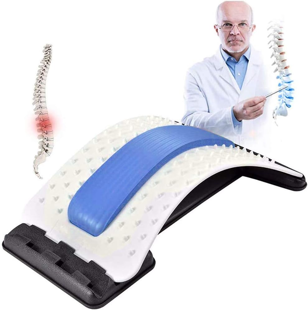 Back Stretcher, Back Stretcher Posture Corrector, Posture Therapy Spine Deck，Back Pain Relief Back Massage Magic Stretcher Lumbar Back for Men Women Black