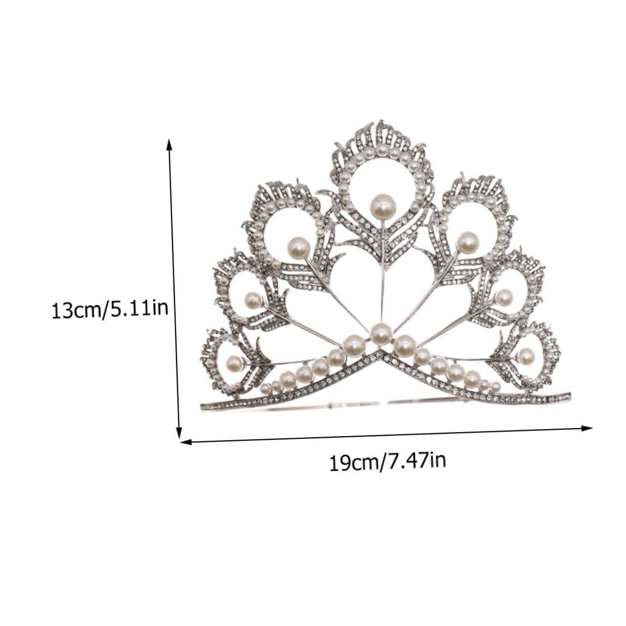 Sewroro Diadema Nupcial de Cristal y Perlas Ligera de Aleación para Boda y Eventos Obsequios Tocado Elegante para Novia y Dama de Honor