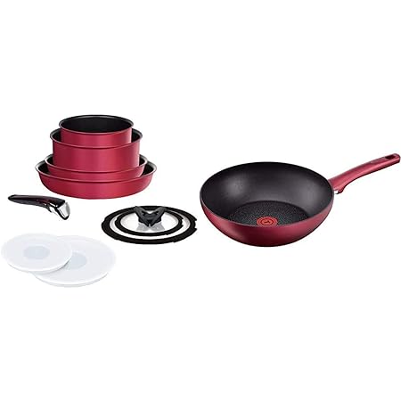 Amazon Co Jp ティファール フライパン 鍋 9点 セット Ih対応 インジニオ ネオ Ihルビー エクセレンス セット9 チタン エクセレンス 6層コーティング L 取っ手のとれる T Fal 炒め鍋 28cm 深型 フライパン Ih対応 Ihルビー エクセレンス