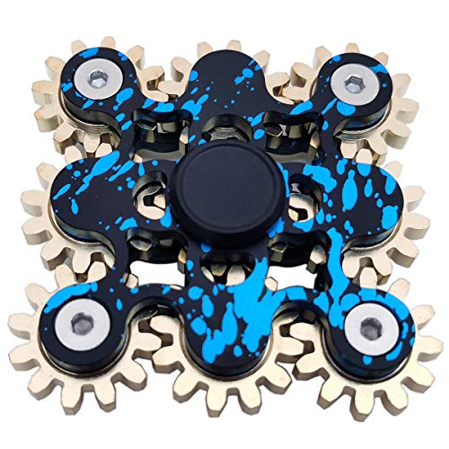 Hand Spinner Fidget Gyro Toy Brass Gears Linkage Design EDC Focus Meditation Break Bad Habits ADHD Spinner Fidget Spin Toy With Bearing (Gears B)